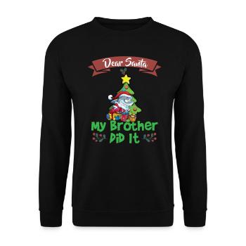 Cher Père Noël Mon frère l’a fait Frères et sœurs Noël - Sweat-shirt Unisexe - noir - Devant - Alina (178cm) & Michal (187cm)