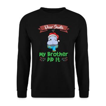 Cher Père Noël Mon frère l’a fait Frères et sœurs Noël - Sweat-shirt Unisexe - noir - Devant - Alina (178cm) & Michal (187cm)