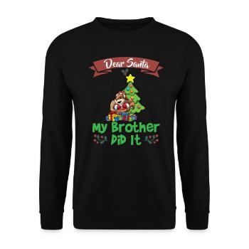 Cher Père Noël Mon frère l’a fait Frères et sœurs Noël - Sweat-shirt Unisexe - noir - Devant - Alina (178cm) & Michal (187cm)
