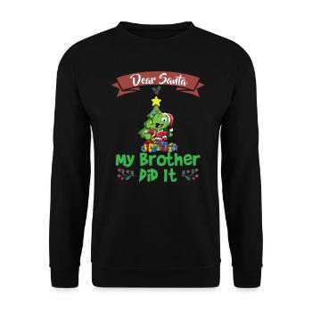 Cher Père Noël Mon frère l’a fait Frères et sœurs Noël - Sweat-shirt Unisexe - noir - Devant - Alina (178cm) & Michal (187cm)