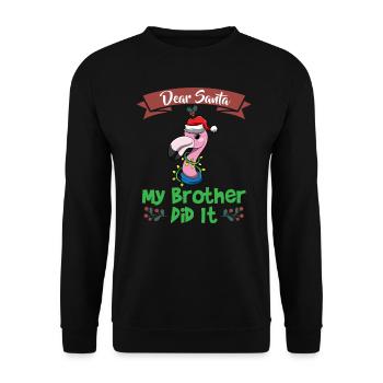 Cher Père Noël Mon frère l’a fait Frères et sœurs Noël - Sweat-shirt Unisexe - noir - Devant - Alina (178cm) & Michal (187cm)