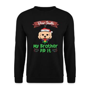 Cher Père Noël Mon frère l’a fait Frères et sœurs Noël - Sweat-shirt Unisexe - noir - Devant - Alina (178cm) & Michal (187cm)