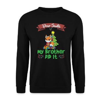 Cher Père Noël Mon frère l’a fait Frères et sœurs Noël - Sweat-shirt Unisexe - noir - Devant - Alina (178cm) & Michal (187cm)