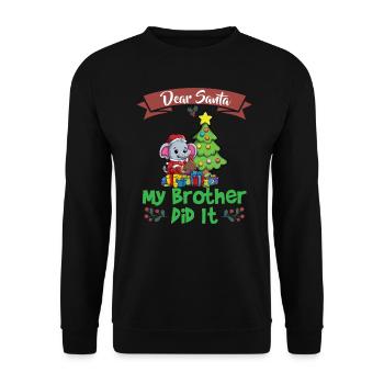 Cher Père Noël Mon frère l’a fait Frères et sœurs Noël - Sweat-shirt Unisexe - noir - Devant - Alina (178cm) & Michal (187cm)