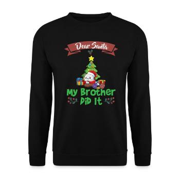 Cher Père Noël Mon frère l’a fait Frères et sœurs Noël - Sweat-shirt Unisexe - noir - Devant - Alina (178cm) & Michal (187cm)