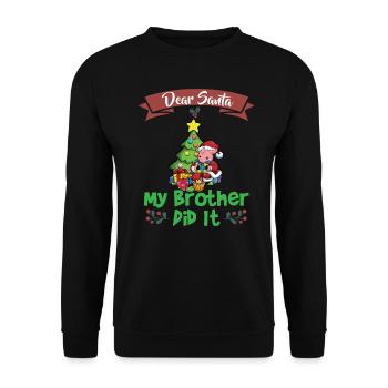 Cher Père Noël Mon frère l’a fait Frères et sœurs Noël - Sweat-shirt Unisexe - noir - Devant - Alina (178cm) & Michal (187cm)