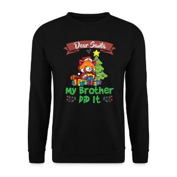 Cher Père Noël Mon frère l’a fait Frères et sœurs Noël - Sweat-shirt Unisexe - noir - Devant - Alina (178cm) & Michal (187cm)