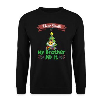 Cher Père Noël Mon frère l’a fait Frères et sœurs Noël - Sweat-shirt Unisexe - noir - Devant - Alina (178cm) & Michal (187cm)