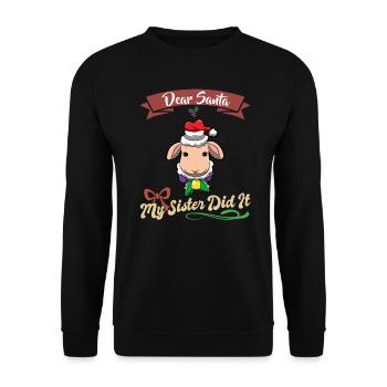 Cher Père Noël Ma sœur l’a fait frères et sœurs Noël - Sweat-shirt Unisexe - noir - Devant - Alina (178cm) & Michal (187cm)