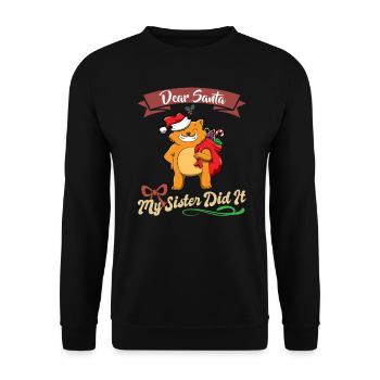Cher Père Noël Ma sœur l’a fait frères et sœurs Noël - Sweat-shirt Unisexe - noir - Devant - Alina (178cm) & Michal (187cm)