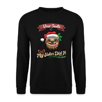 Cher Père Noël Ma sœur l’a fait frères et sœurs Noël - Sweat-shirt Unisexe - noir - Devant - Alina (178cm) & Michal (187cm)