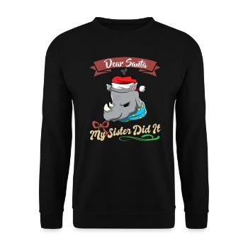 Cher Père Noël Ma sœur l’a fait frères et sœurs Noël - Sweat-shirt Unisexe - noir - Devant - Alina (178cm) & Michal (187cm)