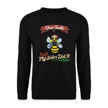 Cher Père Noël Ma sœur l’a fait frères et sœurs Noël - Sweat-shirt Unisexe - noir - Devant - Alina (178cm) & Michal (187cm)