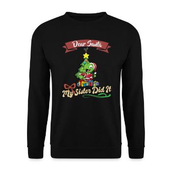 Cher Père Noël Ma sœur l’a fait frères et sœurs Noël - Sweat-shirt Unisexe - noir - Devant - Alina (178cm) & Michal (187cm)