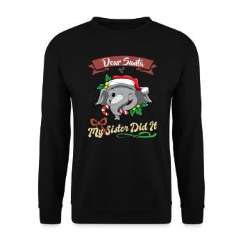 Cher Père Noël Ma sœur l’a fait frères et sœurs Noël - Sweat-shirt Unisexe - noir - Devant - Alina (178cm) & Michal (187cm)