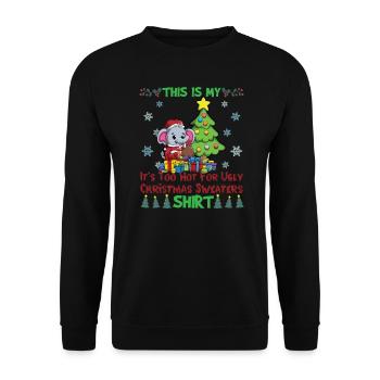 This Is My It's Too Hot For Ugly Christmas Sweater - Unisex Sweatshirt - black - Front - Alina (178cm) & Michal (187cm)