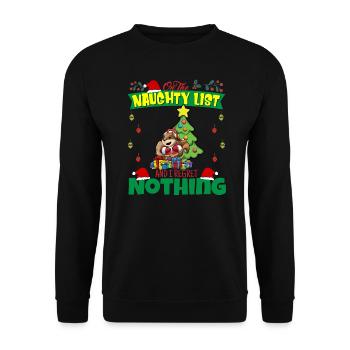 On The Naughty List And I Regret Nothing Santa - Unisex Sweatshirt - black - Front - Alina (178cm) & Michal (187cm)