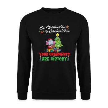 Oh Christmas Tree Your Ornaments Are History - Unisex Sweatshirt - black - Front - Alina (178cm) & Michal (187cm)