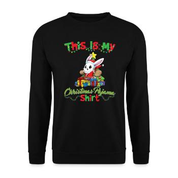 Ceci est ma chemise de pyjama de Noël pyjama pyjama - Sweat-shirt Unisexe - noir - Devant - Alina (178cm) & Michal (187cm)