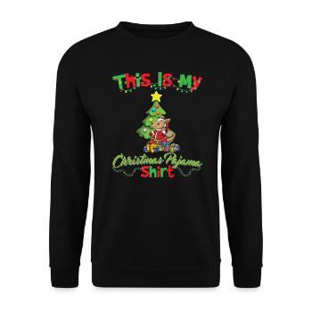 Ceci est ma chemise de pyjama de Noël pyjama pyjama - Sweat-shirt Unisexe - noir - Devant - Alina (178cm) & Michal (187cm)
