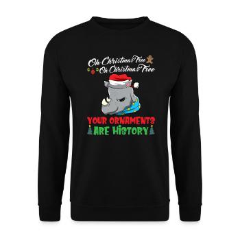 Oh Christmas Tree Your Ornaments Are History - Unisex Sweatshirt - black - Front - Alina (178cm) & Michal (187cm)