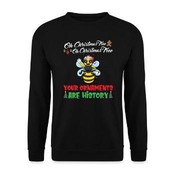 Oh Christmas Tree Your Ornaments Are History - Unisex Sweatshirt - black - Front - Alina (178cm) & Michal (187cm)