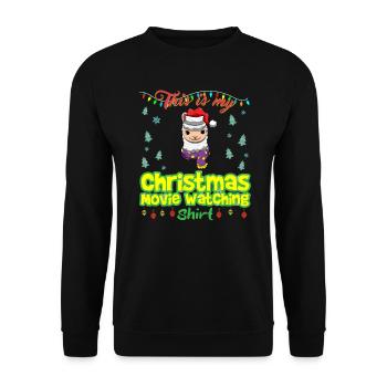 Ceci est ma chemise de film de Noël - Sweat-shirt Unisexe - noir - Devant - Alina (178cm) & Michal (187cm)