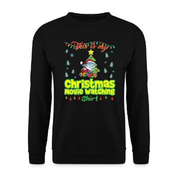 Ceci est ma chemise de film de Noël - Sweat-shirt Unisexe - noir - Devant - Alina (178cm) & Michal (187cm)