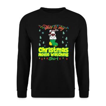 Ceci est ma chemise de film de Noël - Sweat-shirt Unisexe - noir - Devant - Alina (178cm) & Michal (187cm)