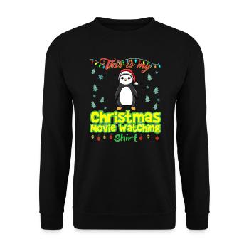 Ceci est ma chemise de film de Noël - Sweat-shirt Unisexe - noir - Devant - Alina (178cm) & Michal (187cm)