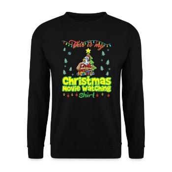 Ceci est ma chemise de film de Noël - Sweat-shirt Unisexe - noir - Devant - Alina (178cm) & Michal (187cm)