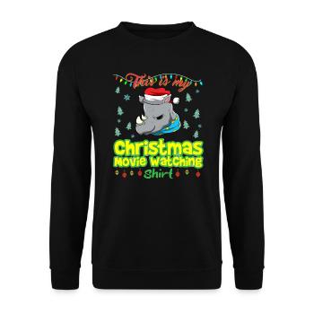 Ceci est ma chemise de film de Noël - Sweat-shirt Unisexe - noir - Devant - Alina (178cm) & Michal (187cm)