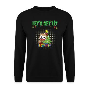 Let's Get Lit Advent Season Christmas Party X-Mas - Unisex Sweatshirt - black - Front - Alina (178cm) & Michal (187cm)