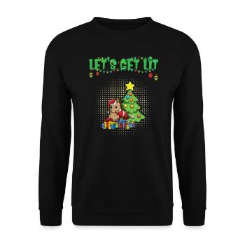 Let's Get Lit Advent Season Christmas Party X-Mas - Unisex Sweatshirt - black - Front - Alina (178cm) & Michal (187cm)