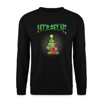 Let's Get Lit Advent Season Christmas Party X-Mas - Unisex Sweatshirt - black - Front - Alina (178cm) & Michal (187cm)