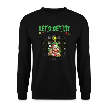 Let's Get Lit Advent Season Christmas Party X-Mas - Unisex Sweatshirt - black - Front - Alina (178cm) & Michal (187cm)