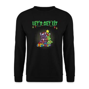 Let's Get Lit Advent Season Christmas Party X-Mas - Unisex Sweatshirt - black - Front - Alina (178cm) & Michal (187cm)