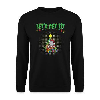 Let's Get Lit Advent Season Christmas Party X-Mas - Unisex Pullover - Schwarz - Vorne - Alina (178cm) & Michal (187cm)