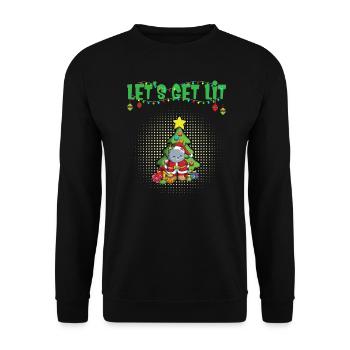 Let's Get Lit Advent Season Christmas Party X-Mas - Unisex Sweatshirt - black - Front - Alina (178cm) & Michal (187cm)