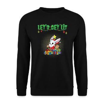 Let's Get Lit Advent Season Christmas Party X-Mas - Unisex Sweatshirt - black - Front - Alina (178cm) & Michal (187cm)