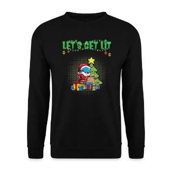 Let's Get Lit Advent Season Christmas Party X-Mas - Unisex Sweatshirt - black - Front - Alina (178cm) & Michal (187cm)