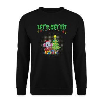 Let's Get Lit Advent Season Christmas Party X-Mas - Unisex Sweatshirt - black - Front - Alina (178cm) & Michal (187cm)