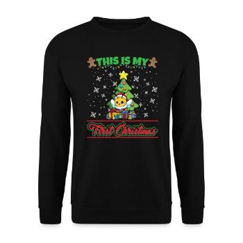 C’est mon premier Noël Noël un an X-Mas - Sweat-shirt Unisexe - noir - Devant - Alina (178cm) & Michal (187cm)