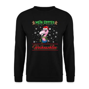 Mein Erstes Weihnachten Baby 1 Jahr Heilig Abend - Unisex Pullover - Schwarz - Vorne - Alina (178cm) & Michal (187cm)