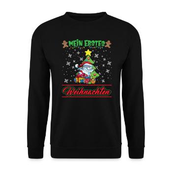 Mein Erstes Weihnachten Baby 1 Jahr Heilig Abend - Unisex Pullover - Schwarz - Vorne - Alina (178cm) & Michal (187cm)