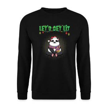 Let's Get Lit Advent Season Christmas Party X-Mas - Unisex Sweatshirt - black - Front - Alina (178cm) & Michal (187cm)