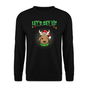 Let's Get Lit Advent Season Christmas Party X-Mas - Unisex Sweatshirt - black - Front - Alina (178cm) & Michal (187cm)