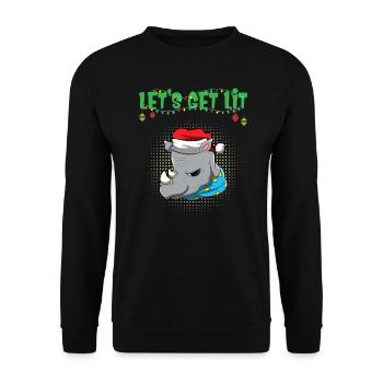Let's Get Lit Advent Season Christmas Party X-Mas - Unisex Sweatshirt - black - Front - Alina (178cm) & Michal (187cm)