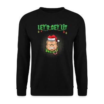 Let’s Get Lit Fête de Noël de la saison de l’Avent X-Mas - Sweat-shirt Unisexe - noir - Devant - Alina (178cm) & Michal (187cm)