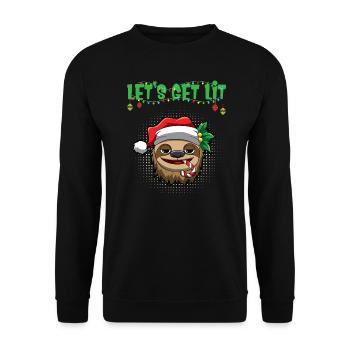 Let's Get Lit Advent Season Christmas Party X-Mas - Unisex Sweatshirt - black - Front - Alina (178cm) & Michal (187cm)